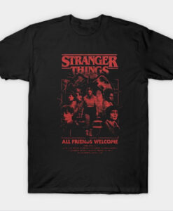 Stranger Things Black 5 Mind Flayer Group Poster T-Shirt