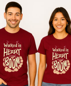 Heart Went Boom Couple T-Shirt